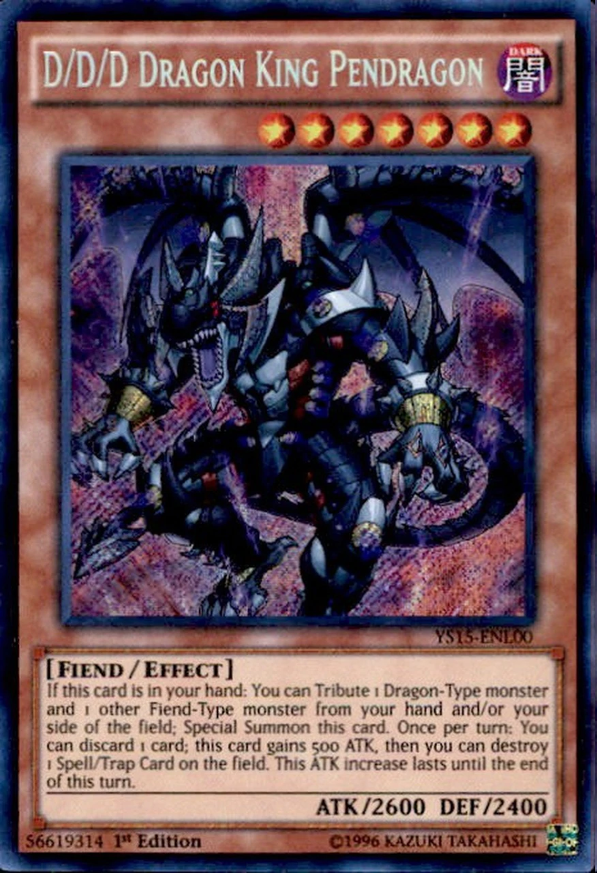 D/D/D Dragon King Pendragon [YS15-ENL00] Secret Rare | Good Games Adelaide SA