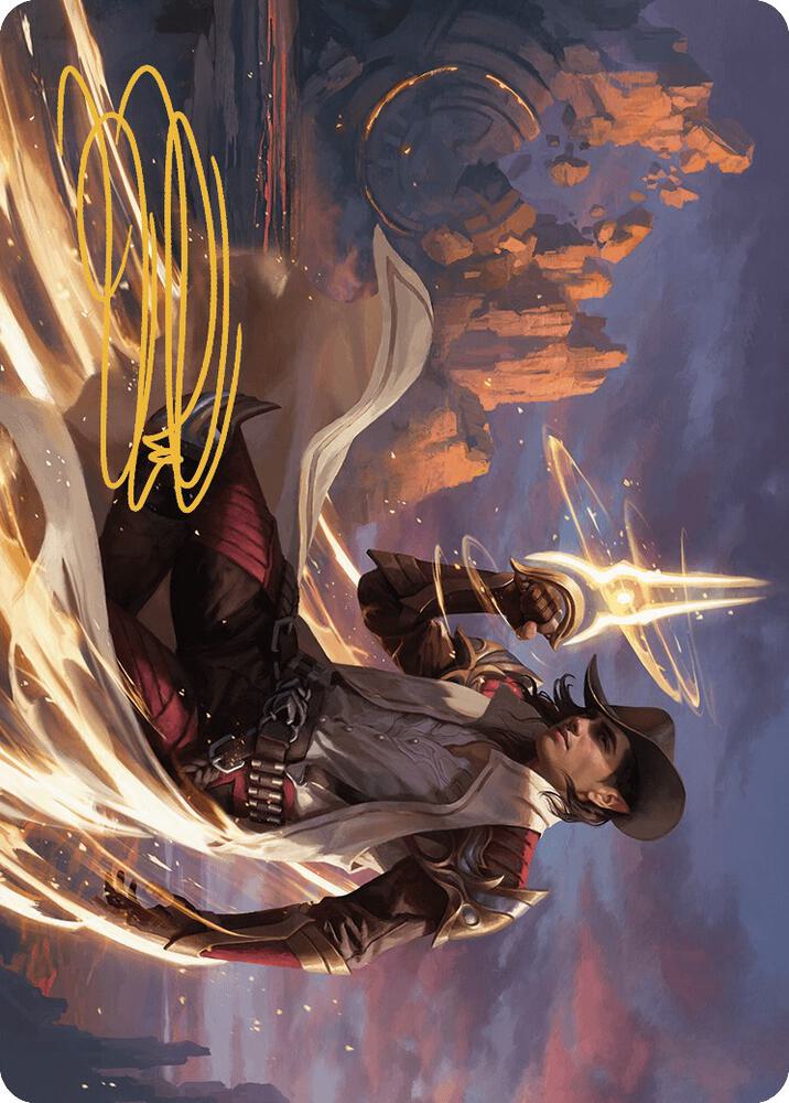 Kellan the Kid Art Card Gold Stamped Signature 24 (Art Series: Outlaws of Thunder Junction)  | Good Games Adelaide SA