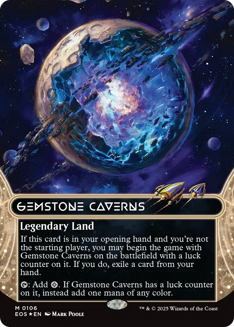 Gemstone Caverns (0106) (Borderless) (Galaxy Foil) [Edge of Eternities: Stellar Sights] | Good Games Adelaide SA