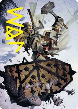 Estwald Shieldbasher Art Card Gold Stamped Signature 9 (Art Series: Innistrad: Crimson Vow)  | Good Games Adelaide SA