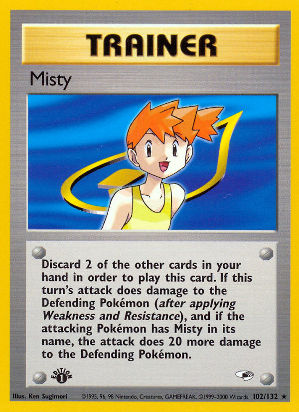 Misty (102/132) [Gym Heroes 1st Edition] | Good Games Adelaide SA