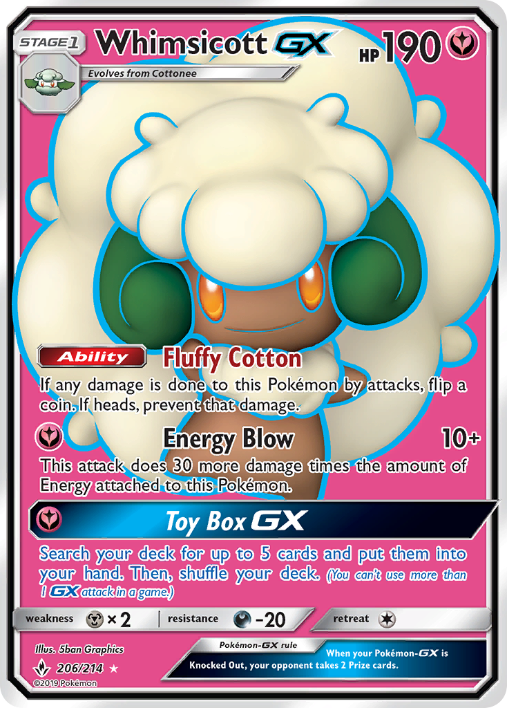 Whimsicott GX (206/214) [Sun & Moon: Unbroken Bonds] | Good Games Adelaide SA