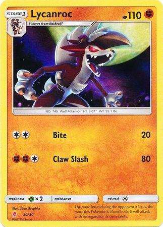 Lycanroc 30 Holofoil 30/30 (SM Trainer Kit: Lycanroc & Alolan Raichu)  - Holofoil | Good Games Adelaide SA