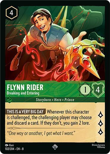 Flynn Rider Breaking and Entering 102/204 (Reign of Jafar)  - Cold Foil | Good Games Adelaide SA