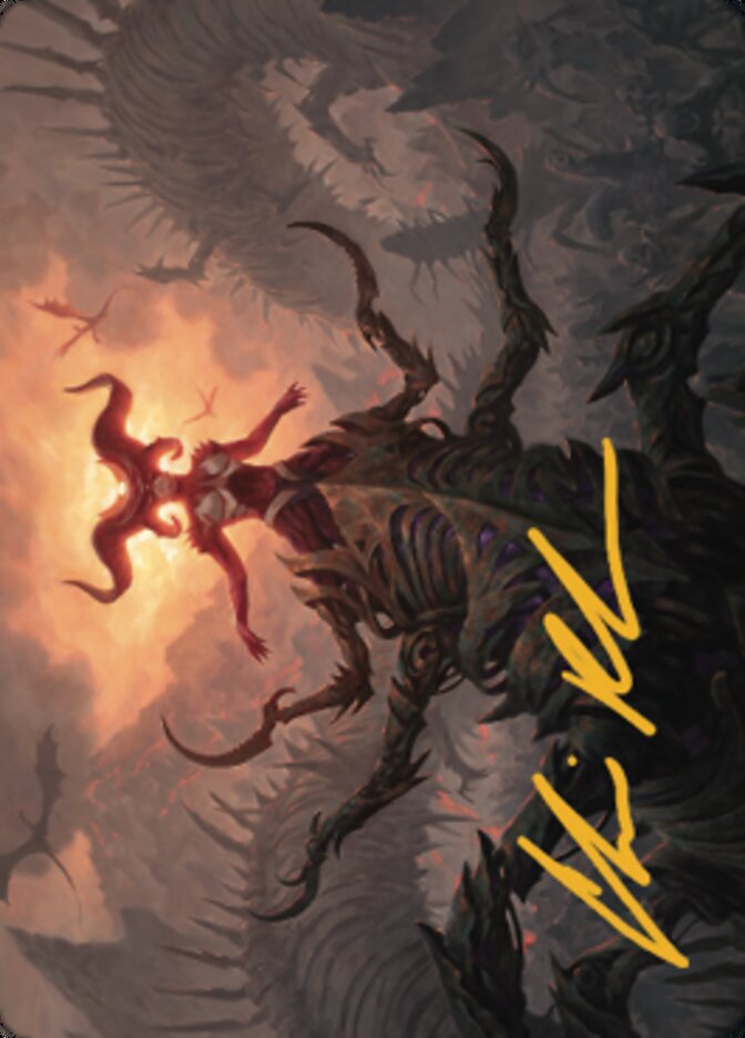 Sheoldred, the Apocalypse Art Card (Gold-Stamped Signature) [Dominaria United Art Series] | Good Games Adelaide SA