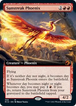 Sunstreak Phoenix Extended Art 359 (Innistrad: Midnight Hunt)  | Good Games Adelaide SA
