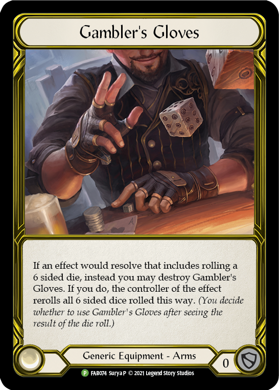 Gambler's Gloves (Golden) [FAB074] (Promo)  Cold Foil | Good Games Adelaide SA