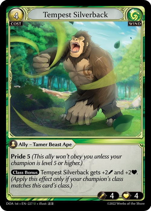 Tempest Silverback (227) [Dawn of Ashes: 1st Edition] | Good Games Adelaide SA
