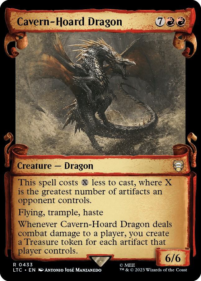Cavern Hoard Dragon Showcase Scrolls 433 (Commander: The Lord of the Rings: Tales of Middle-earth)  - Foil | Good Games Adelaide SA