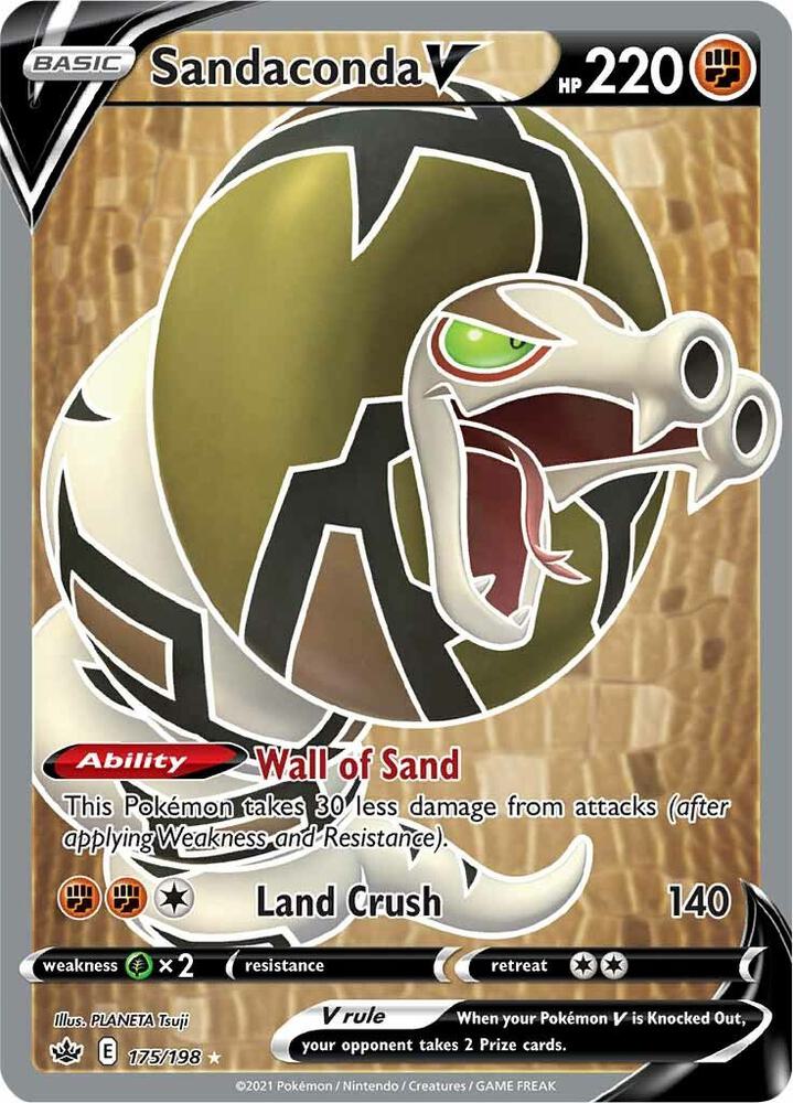 Sandaconda V Full Art 175/198 (SWSH06: Chilling Reign)  - Holofoil | Good Games Adelaide SA