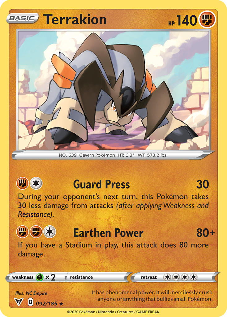 Terrakion (092/185) [Sword & Shield: Vivid Voltage] | Good Games Adelaide SA