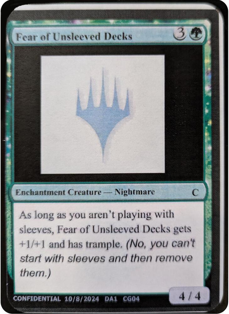 Fear of Unsleeved Decks  (Un-Known Event Playtest Cards)  | Good Games Adelaide SA