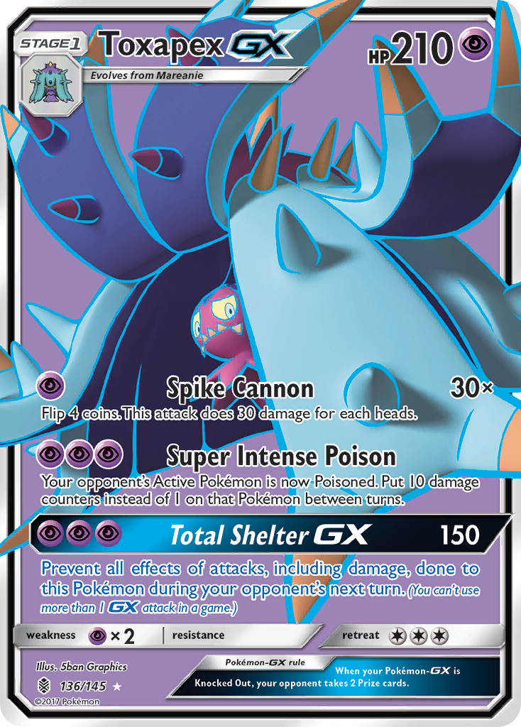 Toxapex GX (136/145) [Sun & Moon: Guardians Rising] | Good Games Adelaide SA