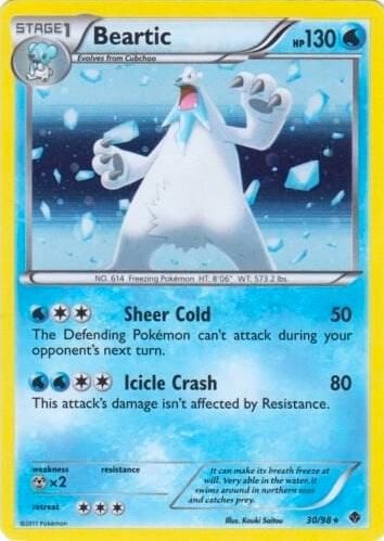Beartic 30 98 Cracked Ice Holo 030/098 (Blister Exclusives)  - Holofoil | Good Games Adelaide SA