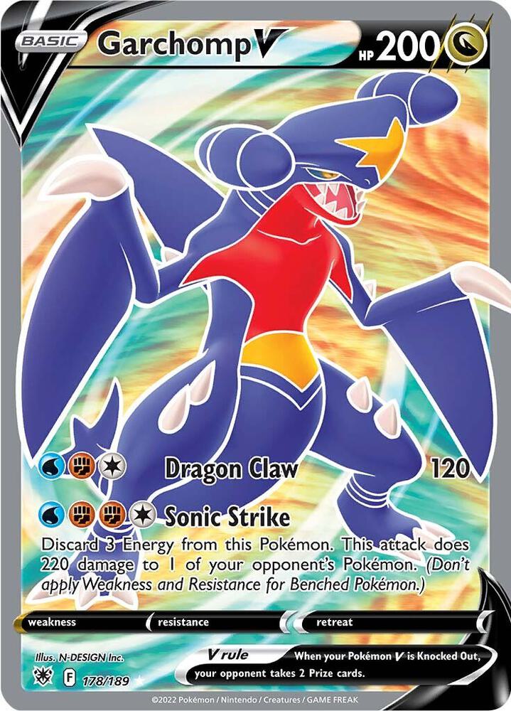 Garchomp V Full Art 178/189 (SWSH10: Astral Radiance)  - Holofoil | Good Games Adelaide SA
