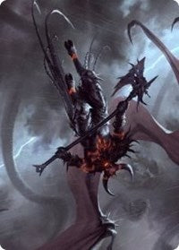Burning-Rune Demon Art Card [Kaldheim: Art Series] | Good Games Adelaide SA