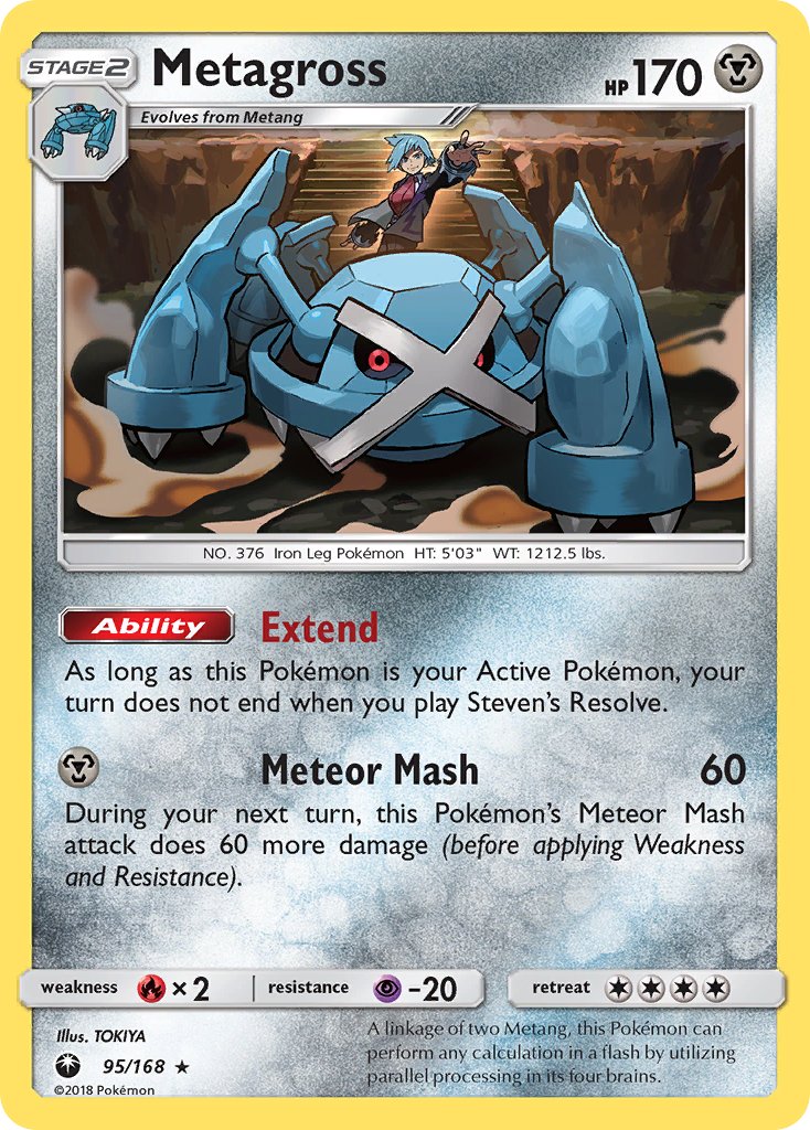Metagross (95/168) (Prerelease Kit Exclusive) (Theme Deck Exclusive) [Sun & Moon: Celestial Storm] | Good Games Adelaide SA