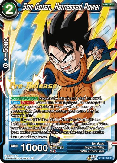 Son Goten, Harnessed Power (BT16-029) [Realm of the Gods Prerelease Promos] | Good Games Adelaide SA