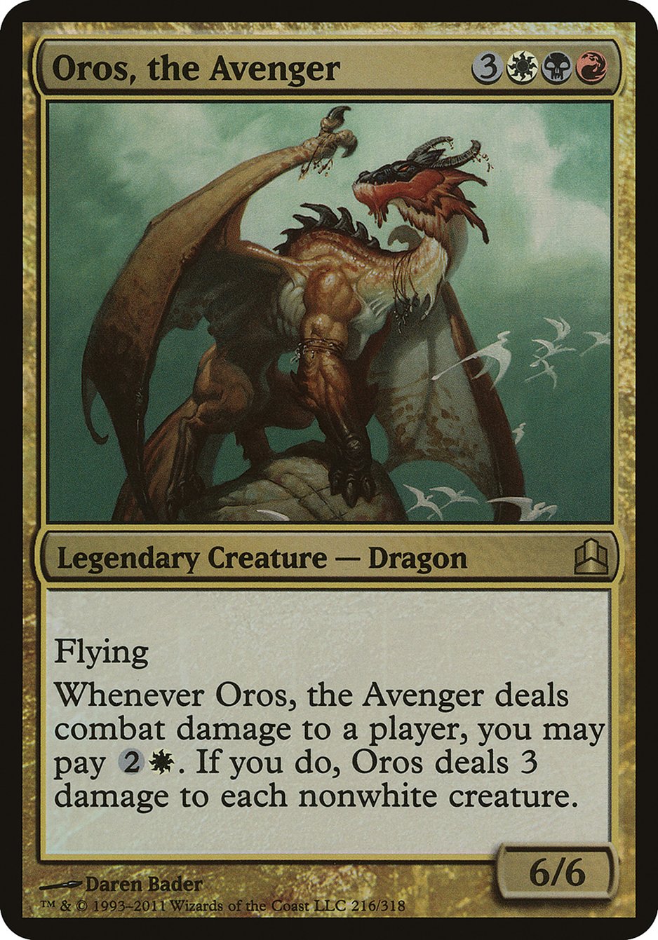 Oros, the Avenger (Oversized) [Commander 2011 Oversized] | Good Games Adelaide SA