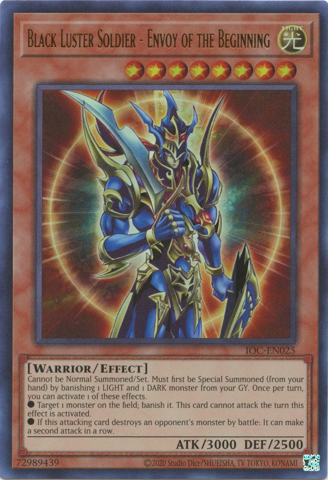 Black Luster Soldier - Envoy of the Beginning (25th Anniversary) [IOC-EN025] Ultra Rare | Good Games Adelaide SA