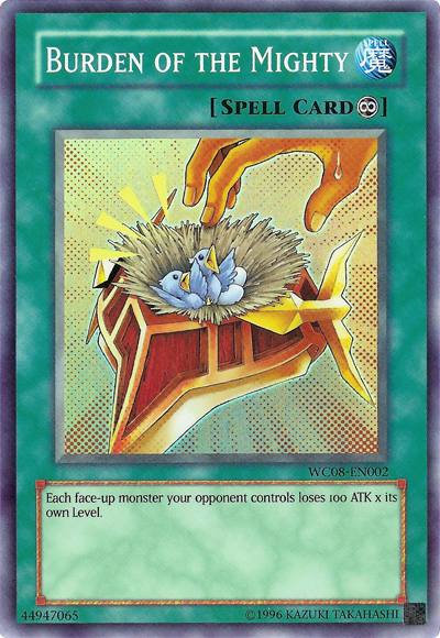 Burden of the Mighty [WC08-EN002] Super Rare | Good Games Adelaide SA