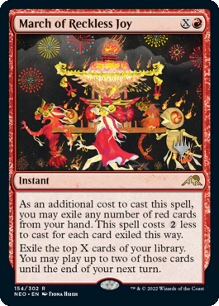 March of Reckless Joy 154 (Promo Pack: Kamigawa: Neon Dynasty)  - Foil | Good Games Adelaide SA