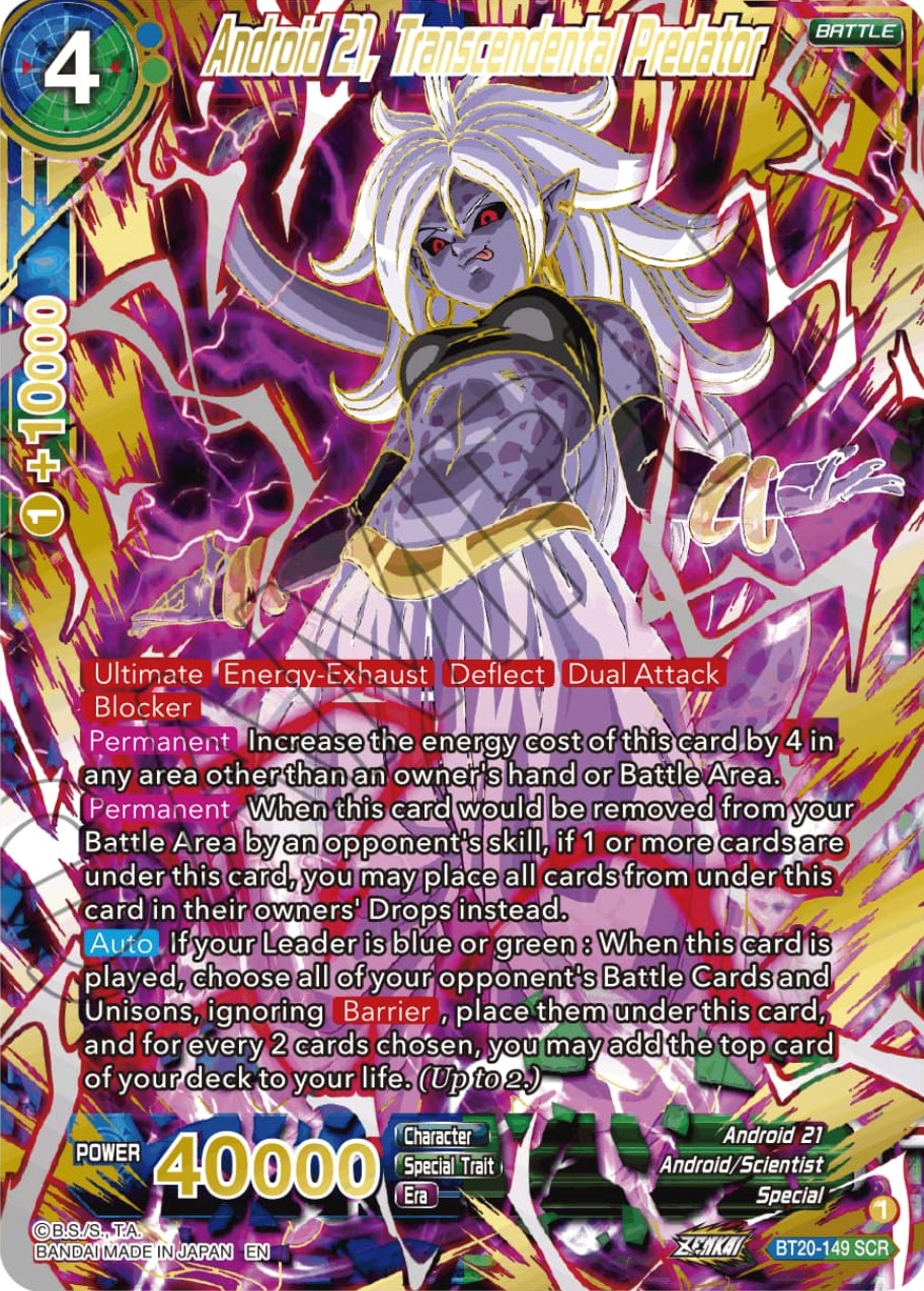 Android 21, Transcendental Predator (SPR) (BT20-149) [Power Absorbed] | Good Games Adelaide SA