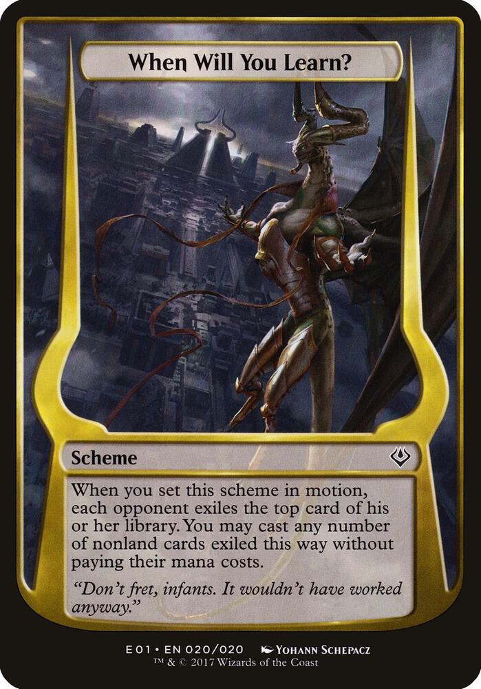 When Will You Learn Archenemy Nicol Bolas 20 (Oversize Cards)  | Good Games Adelaide SA