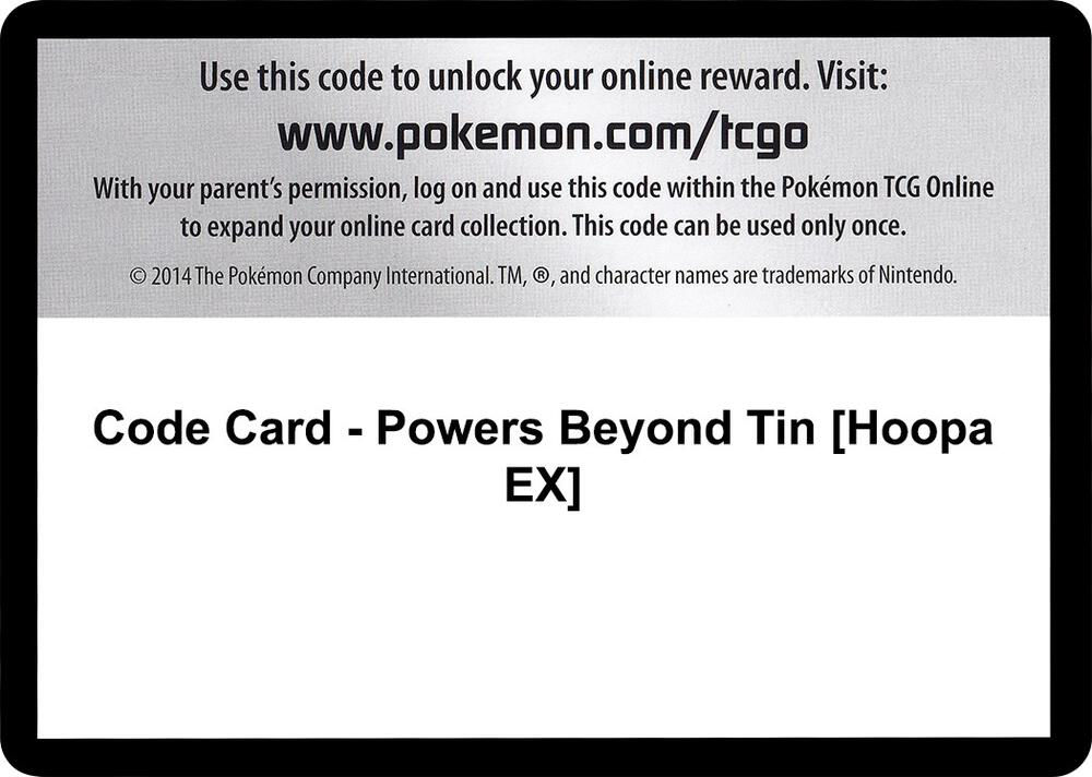 Code Card Powers Beyond Tin Hoopa EX  (XY - Ancient Origins)  | Good Games Adelaide SA