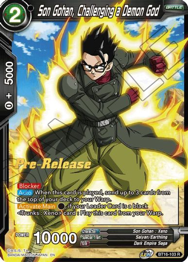 Son Gohan, Challenging a Demon God (BT16-103) [Realm of the Gods Prerelease Promos] | Good Games Adelaide SA