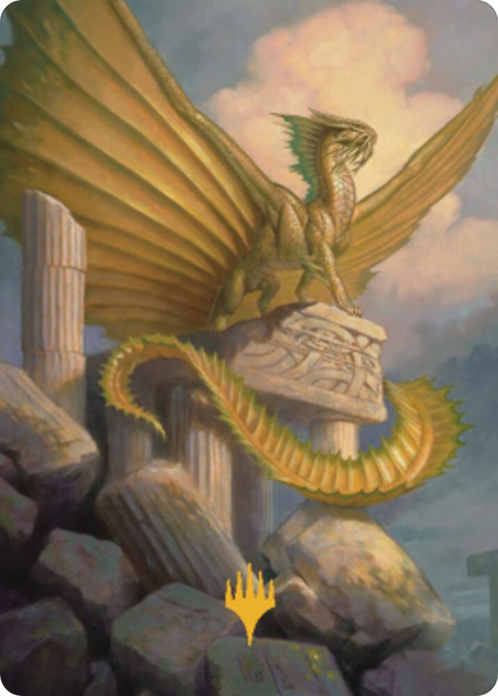 Ancient Gold Dragon Art Card 5 81 Gold Stamped 5 (Art Series: Commander Legends: Battle for Baldur's Gate)  | Good Games Adelaide SA