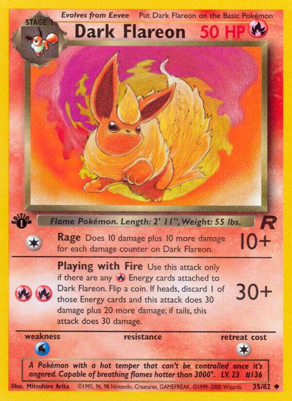 Dark Flareon 35/82 (Team Rocket)  - 1st Edition | Good Games Adelaide SA