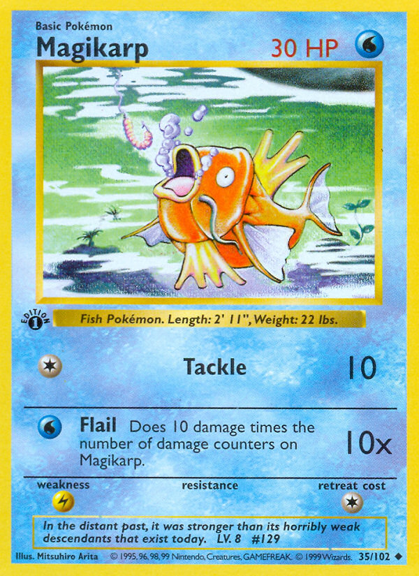 Magikarp (35/102) (Shadowless) [Base Set 1st Edition] | Good Games Adelaide SA