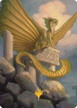 Ancient Gold Dragon Art Card (05) (Gold-Stamped Signature) [Commander Legends: Battle for Baldur's Gate Art Series] | Good Games Adelaide SA