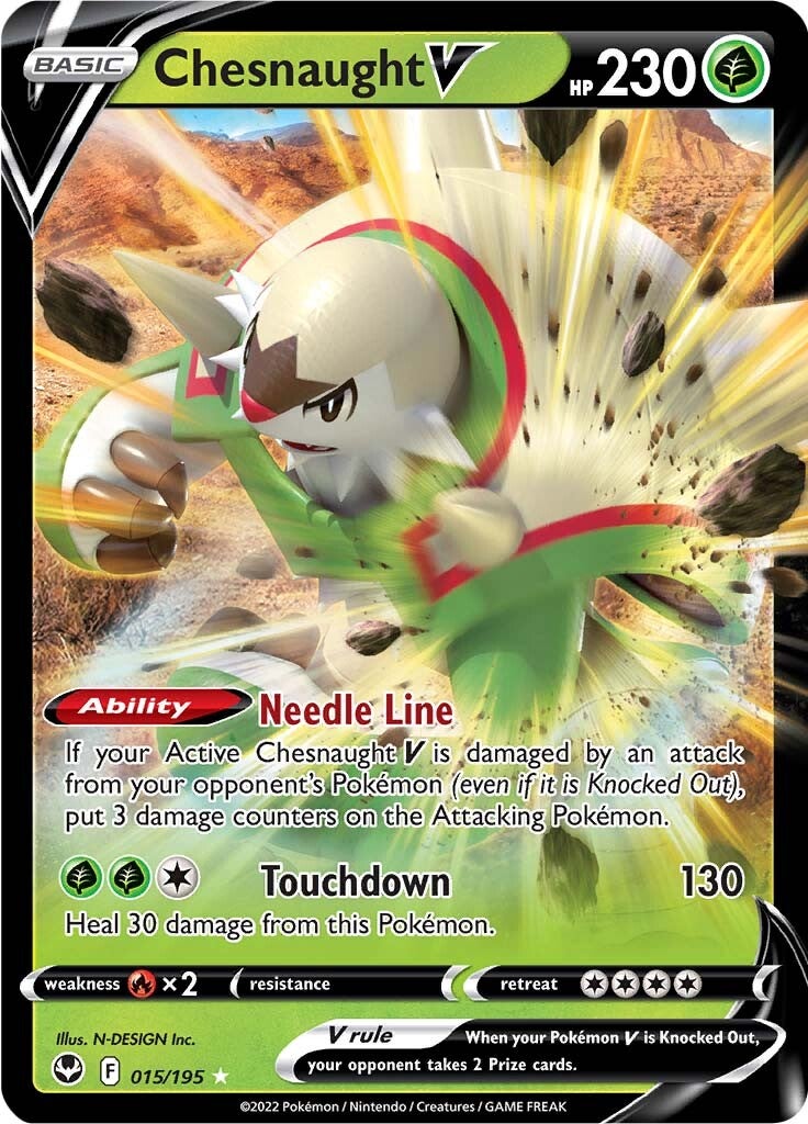 Chesnaught V (015/195) [Sword & Shield: Silver Tempest] | Good Games Adelaide SA