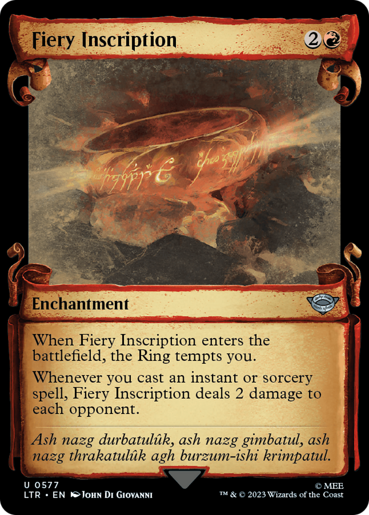 Fiery Inscription [The Lord of the Rings: Tales of Middle-Earth Showcase Scrolls] | Good Games Adelaide SA