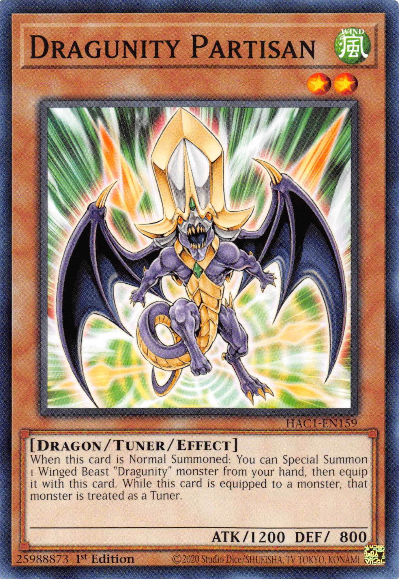 Dragunity Partisan (Duel Terminal) [HAC1-EN159] Parallel Rare | Good Games Adelaide SA