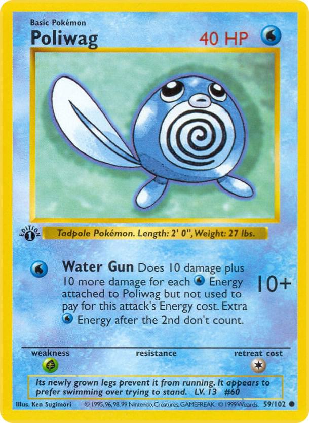 Poliwag 059/102 (Base Set (Shadowless))  - 1st Edition | Good Games Adelaide SA