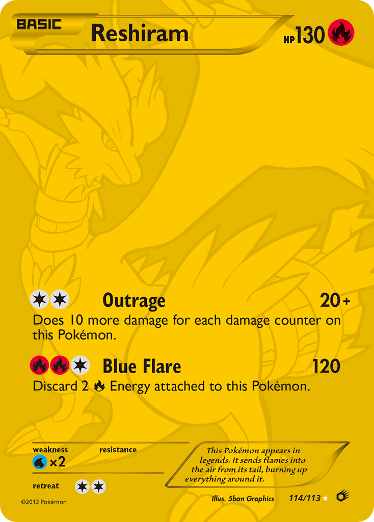 Reshiram (114/113) [Black & White: Legendary Treasures] | Good Games Adelaide SA