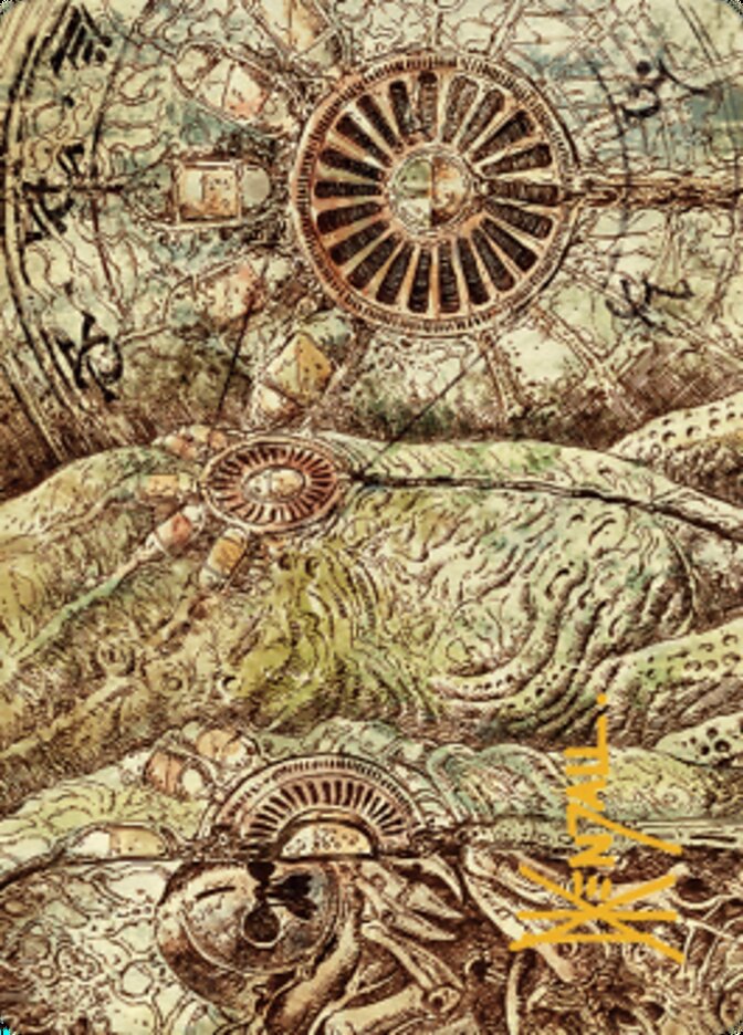 Phyrexian Processor Art Card (Gold-Stamped Signature) [The Brothers' War Art Series] | Good Games Adelaide SA