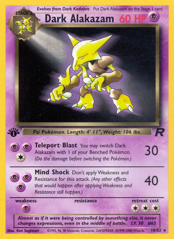Dark Alakazam (18/82) [Team Rocket 1st Edition] | Good Games Adelaide SA