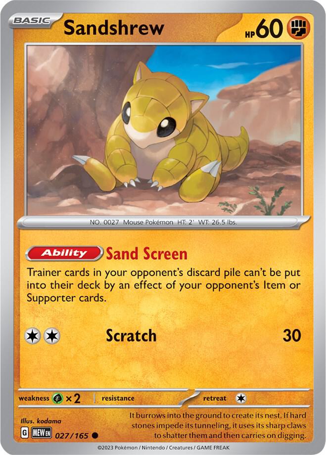 Sandshrew 027/165 (SV: Scarlet & Violet 151)  | Good Games Adelaide SA
