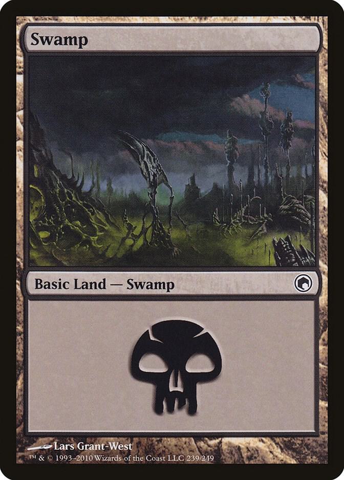 Swamp 239 (Scars of Mirrodin)  - Foil | Good Games Adelaide SA