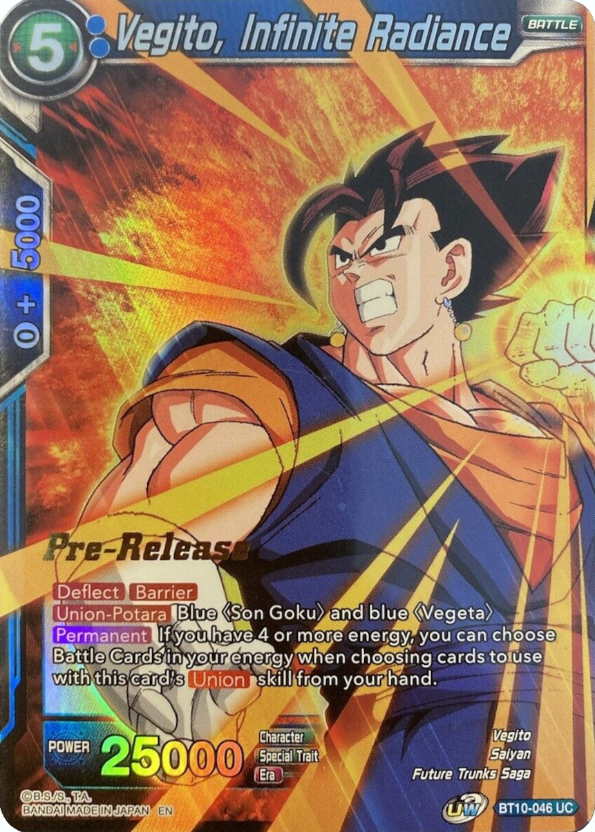 Vegito, Infinite Radiance (BT10-046) [Rise of the Unison Warrior Prerelease Promos] | Good Games Adelaide SA