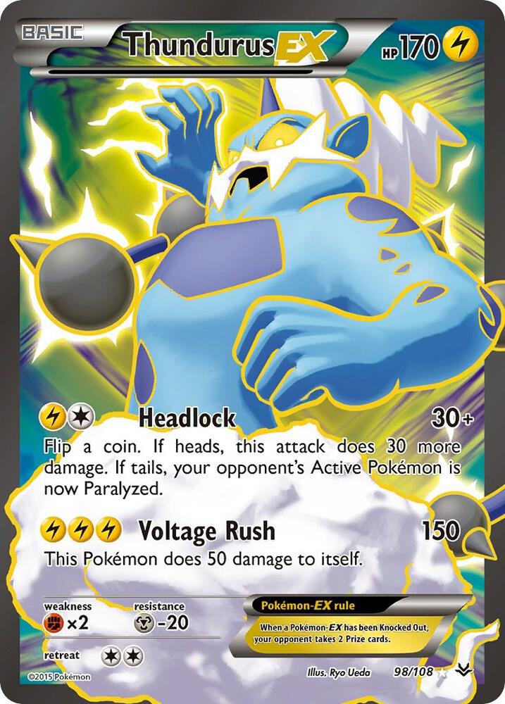 Thundurus EX Full Art 98/108 (XY - Roaring Skies)  - Holofoil | Good Games Adelaide SA