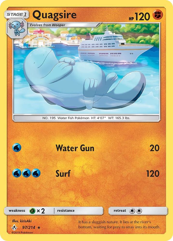 Quagsire 97/214 (SM - Unbroken Bonds)  | Good Games Adelaide SA