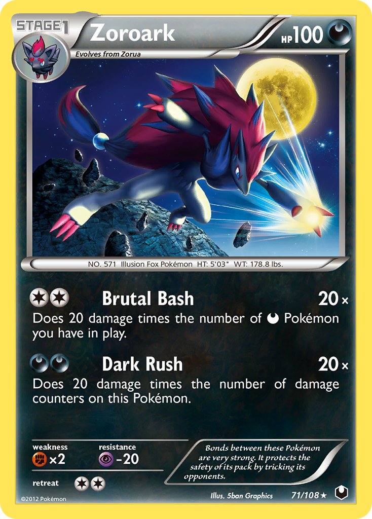 Zoroark (71/108) (Cracked Ice Holo) (Theme Deck Exclusive) [Black & White: Dark Explorers] | Good Games Adelaide SA