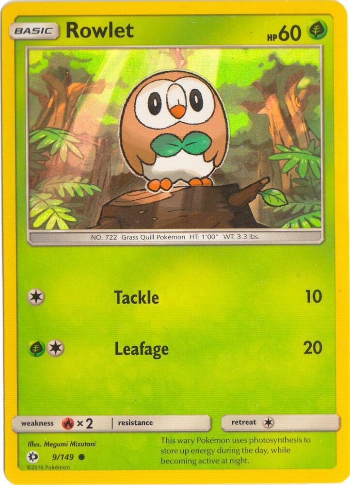 Rowlet Water Web Holo 009/149 (Miscellaneous Cards & Products)  - Holofoil | Good Games Adelaide SA