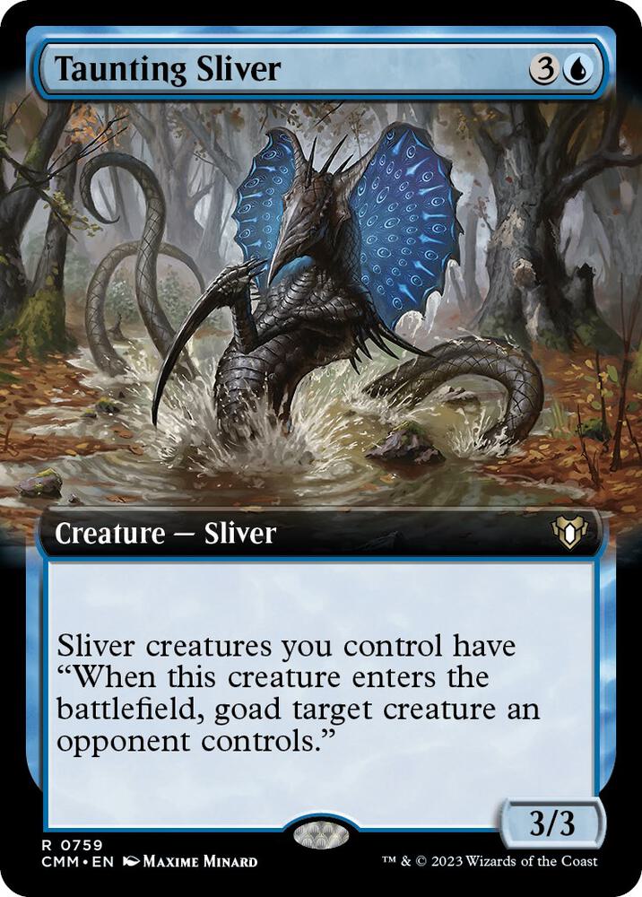 Taunting Sliver 759 (Commander Masters)  - Extended Art Foil | Good Games Adelaide SA