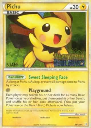Pichu (28/123) (Staff Prerelease Promo) [Nintendo: Black Star Promos] | Good Games Adelaide SA